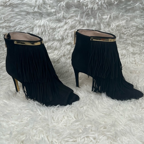 Louise et Cie | Lo-Jayane | Black Fringe Stiletto
Suede Peep Toe Boot - Picture 3 of 11
